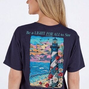 608. NWT Simply Southern Navy “Be A Light For All To See” Matthew 5:16